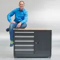 Produktbild: Werkbank mit 5 Schubladen und Schrank - 120 cm
