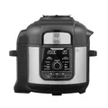 Produktbild: Ninja Foodi MAX Multikocher, 7,5L, 9-in-1 Multicooker, Pressure Cooker Schnellkochen, Air fryer HeiÃŸluftfrittieren, Slow Cooker Langsamkochen, Grillen und mehr, gebÃ1⁄4rsteter Stahl & Schwarz,OP500EU