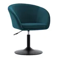 Produktbild: Duhome Schminkstuhl Höhenverstellbar, Lounge Sessel aus Samt Drehbar Cocktailsessel Drehstuhl mit Armlehne für Wohnzimmer Esszimmer Schlafzimmer, Petrol