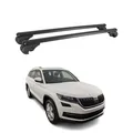 Produktbild: Dachträger Grundtäger für Skoda Kodiaq 2016-2024 75kg Aluminium Schwarz 2tlg