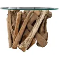 Produktbild: riess-ambiente Couchtisch, Braun, Transparent, Glas, Holz, Holz, Rund, 60x40x60 cm, Wohnzimmer, Wohnzimmertische, Couchtische