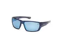 Produktbild: Timberland TB00002 Sonnenbrille Herren, Leichte Casual Sonnenbrille, Rechteckige Linsenform, Inklusive Etui, Polarisierte Rauchgläser, Glänzendes Blau
