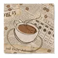 Produktbild: Sovie HORECA Serviette GOOD MORNING Braun-Creme, 33 x 33 cm, 3-lagig, 100 Stück – Tissue-Servietten mit Kaffeetassen-Motiv für Frühstück, Café & Brunch
