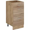 Produktbild: Küchenunterschrank R-Line, Sonoma, 40 cm mit Schubladen, ohne Arbeitsplatte Vicco