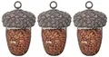 Produktbild: Esschert Design Futterstelle Eichel aus Polyresin und Metall, 14,0 x 14,0 x 22,2 cm, 3 Stück