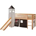 Produktbild: Mid.you Spielbett Ticaa 811493 Kasper, Schwarz, Weiß, Kiefer, Holz, Kiefer, massiv, seitenverkehrt montierbar, 90x200 cm, Kinder- & Jugendzimmer, Kindermöbel, Kinderbetten, Spielbetten