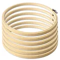 Produktbild: TE-DecoArt Stickrahmen Holz 6er Set - runder Stickring für Kreuzstich - DIY Sticken Set Anfänger - Embroidery Hoop Cross Stitch 17 cm - Punch Needle Set - Stickerei Näh-Zubehör - Stickbild basteln