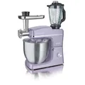 Produktbild: HEINRICHS 3 in 1 Universal Küchenmaschine, Küchengerät 1500W, 6 Geschwindigkeitsstufen, Multifunktionale Knetmaschine mit Fleischwolf, 1.5L Mixerbehälter, XXXL 10L Edelstahlschüssel (Lila)