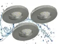 Produktbild: TRANGO LED Einbauleuchte, 3er Set 6729IP65-039MOSD IP65 Außen LED Einbaustrahler aus ALU gebürstet inkl. 3x 5 W 3-Stufen dimmbar 3000K warmweiß Ultra Flach LED Modul, Deckenstrahler, Deckenlampe