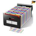 Produktbild: Akkordeon Ordner 26 Fächer Regenbogen Farben A4 Größe Kapazität
