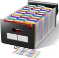Produktbild: A4 Dokumentenmappe mit 26 Fächern Wasserdichter Aktenordner, bunt, mit Deckel