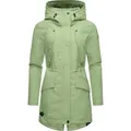 Produktbild: Ragwear Regenmantel Begonia Wasserdichter Damen Übergangsmantel mit großer Kapuze grau|grün XL (42)