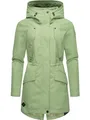 Produktbild: Ragwear leichter Damen Übergangsparka langer Regenmantel wasserdicht und atmungsaktiv mit großer Kapuze Begonia YOUMODO Dusty Green Gr. XL