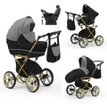Produktbild: Klassischer Kinderwagen Sorento Gold 5 in 1 inkl. Sportsitz, Autositz und Iso Base in 19 Farben