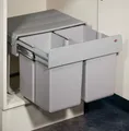 Produktbild: WESCO Einbaumülleimer WESCO® Traditionline Double-Shorty 345 K/500-2, alugrau, 2 x 15 l