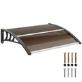 Produktbild: Outsunny Vordach Haustürvordach 75 x 100 cm Pultvordach Überdachung Polycarbonat Braun