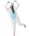 Produktbild: Katara 1744 -Hase blau/weiß Kostüm-Anzug Onesie/Jumpsuit Einteiler Body für Erwachsene Damen Herren als Pyjama oder Schlafanzug Unisex - viele Verschiedene Tiere