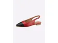 Produktbild: Ballerina HEINE, Damen, Gr. 36, rot (rot, schwarz), Glattleder, Leder, Schuhe Ballerina