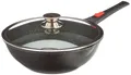 Produktbild: KAMBERG 0008057 Wokpfanne, 30 cm max. Durchmesser, Gusseisen/Gussaluminium, Induktionsherd-geeignet, Antihaftbeschichtung, inkl. Deckel, abnehmbarer Griff