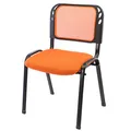 Produktbild: Nexos Trading Bürostuhl Konferenzstuhl Besucherstuhl orange gepolsterte Sitzfläche stapelbar 52,5 x 45 x 80 cm Stapelstuhl Metallrahmen schwarz