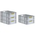 Produktbild: PROREGAL SuperSparSet 5x Eurobox NextGen Color, HxBxT 17x40x60cm, 34 Liter, Griffe gelb offen, Grau, Eurobehälter, Box, Transportbehälter