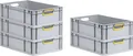 Produktbild: SuperSparSet 5x Eurobox NextGen Color | HxBxT 17x40x60cm | 34 Liter | Griffe gelb offen | Glatter Boden | Eurobehälter, Transportbox, Transportbehälter, Stapelbehälter