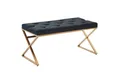 Produktbild: Wohnling Polsterbank WL6.617 Sitzbank Schwarz 90 cm Bettbank Chesterfield Flurbank Samt (Flur Polsterbank, Samt Schwarz / Gold 90x46x44 cm), Garderobenbank Chesterfield, Bettbank Schlafzimmer