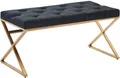 Produktbild: WOHNLING WL6.617 Sitzbank Samt mit Metallgestell 90x46x44 cm Chesterfield Design Schwarz