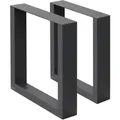 Produktbild: Ecd Germany - 2x Tischbeine 30x43 Cm, Anthrazit, Pulverbeschichteter Stahl, Industriedesign, Vierkantprofilen, Metall Tischkufen Tischuntergestell Tischgestell Möbelfüße Bankkufen Bankgestell Bankbeine