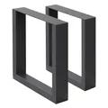 Produktbild: ECD Germany 2X Tischbeine 30x43 cm, Anthrazit, pulverbeschichteter Stahl, Industriedesign, Vierkantprofilen, Metall Tischkufen Tischuntergestell Tischgestell Möbelfüße Bankkufen Bankgestell Bankbeine