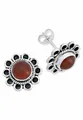 Produktbild: Ohrstecker 925 Silber Karneol orange roter Stein Edelstein Ohrringe echt Silber Damen Sterling Silber Stecker Geschenk(MOS-056-16)