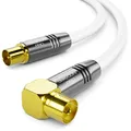 Produktbild: deleyCON HDTV TV Antennen Kabel 3m - 1x 90° gewinkelt 3m Stecker zu Buchse