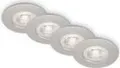 Produktbild: LED Einbauleuchten Badlampen dimmbar 4er Set 4,9W IP44 Ø9cm chrom Briloner
