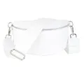 Produktbild: MIRROSI® Bauchtasche Damen, Echtleder, Made in Italy, Umhängetasche, Brusttasche, Crossbody Bag (1 Tasche & 2 Gurte) (Weiß (Fischgerät), Mittelgroße Tasche (25x16x7cm))