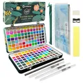 Produktbild: Artecho Aquarellfarben Set 168 Farben in Tragbarer Box, Mit Pinsel und Aquarellpapier, Aquarell für Reisen, Wasserfarben für Künstler und Hobbymaler