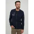 Produktbild: FQ1924 Strickjacke FQErland Strickjacke mit kurzem Stehkragen blau XL