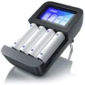 Produktbild: CSL - Universal Akku Ladegerät - Typ AA oder AAA NiMH - Mikroprozessorgesteuertes Laden - 4X Ladeschächte - einfache Handhabung - LCD-Display - schwarz