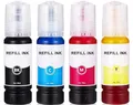 Produktbild: 280 ml Multipack Refill Tinte schwarz, cyan, magenta, gelb, kompatibel mit Epson Ecotank 103 + 104 für ET-1810 2710 2712 2714 2715 2720 2721 2726 2810 2811 2812 2814 2815 2820 2821 2825 2826 4700 4800