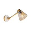 Produktbild: Qazqa Wandleuchte Nina, ohne Leuchtmittel, Warmweiß, QAZQA Wand­leuchte, e27, Bronze, Glas, Art Deco