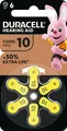 Produktbild: Duracell Batterie Zinc Air, 10, 1.4V Easy Tab, Retail Blister (6-Pack) Hörgeräte