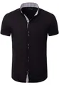 Produktbild: Reslad Hemd Herren Kurzarm Slim Fit | Kurzarmhemden Sommer | Stretch Hemden mit optimalen Komfort | Elegantes Business Männer Hemd RS-7035 Schwarz M