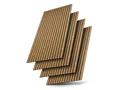 Produktbild: JUSKYS Wandpaneele Akustik 4er Set (120x60 cm, Eiche Natur Dunkel) 2.88 m²