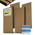 Produktbild: Juskys Wandpaneele Akustik 4er Set 2,88 qm - Holzoptik & reduziert Hall und Lärm - Eiche Natur Dunkel
