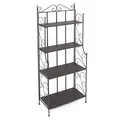 Produktbild: Dekoleidenschaft großes Metall-Regal Toskana, schwarz, 4 Böden, im Antik Design, Bücherregal, Standregal