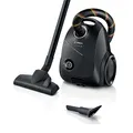 Produktbild: Bosch Staubsauger mit Beutel Serie 2 BGDS2CHAMP, Bodenstaubsauger, nachhaltig, aus Recyclingmaterial, Hygiene-Filter, 10 Jahre Motorgarantie, kompakt, leistungsstark, Made in Germany, 600 W, schwarz