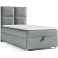 Produktbild: Best for Home Boxspringbett Boxspringbett Trinity K-2 mit Stauraum & Bonellmatratze (Einzelbett, Hotelbett, Polsterbett gepolstertes Kopfteil, Jugendbett, Kinderbett versch. Größen, 70x200 80x200 90x200 100x200 cm), verschiedene Liefermöglichkeiten, Handwerksqualität grau 70 cm x 200 cm