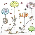 Produktbild: 20 Servietten Animals with Ballons - Lustige Tiere mit Partyballons 33x33cm