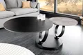 Produktbild: riess-ambiente Couchtisch DANCING RINGS schwarz/grau · runder Keramik-Ablagetisch Metallgestell (Einzelartikel, 1-St), Wohnzimmer · 2 Tischplatten · Beton-Design · drehbar · Modern