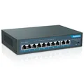 Produktbild: 10 Port PoE Switch 8 PoE Port 100Mbps 2 Uplink Gigabit 120W 802.3af/at Erweit...