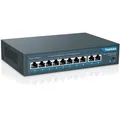 Produktbild: 10 Port PoE Switch, 8 PoE Port 100Mbps, 2 Uplink Gigabit, 120W 802.3af/at, Er...